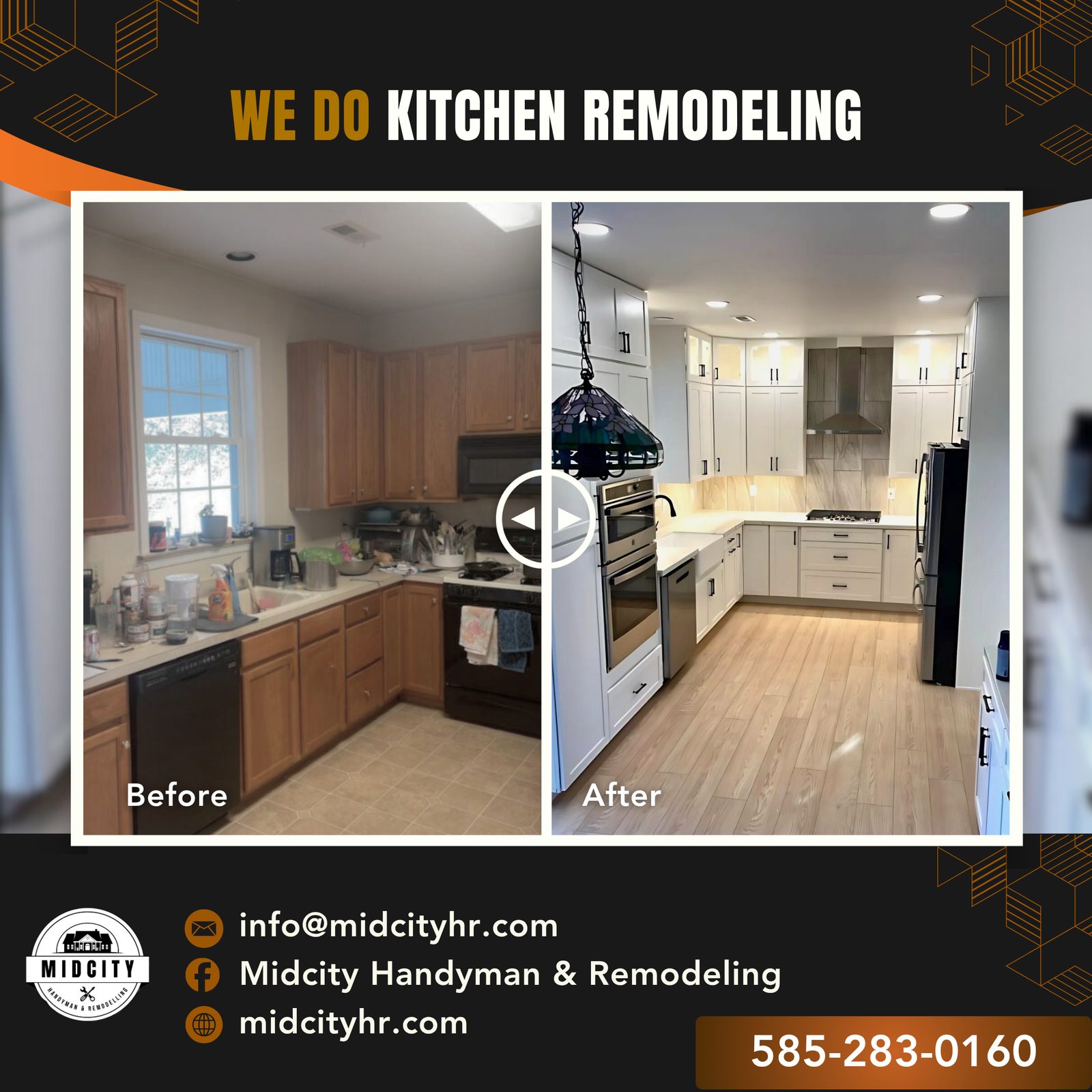 Kitchen remodel before and after WNY